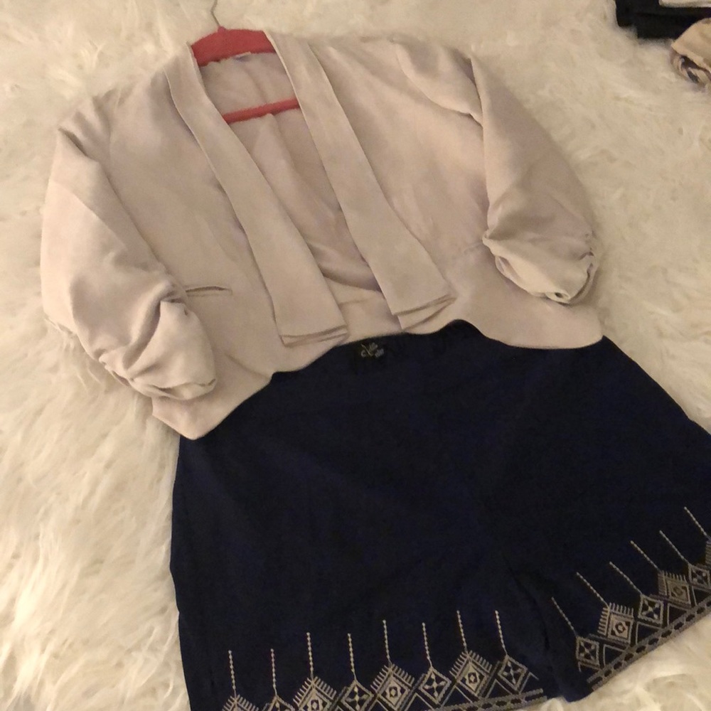 Poetry linen color silky crop jacket size s